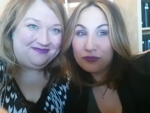 Both wearing MAC's lipstick Heroine