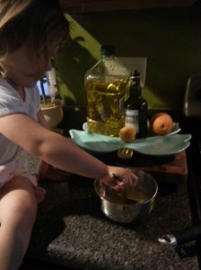 We love breakfast!  Paleo pancakes and berries!